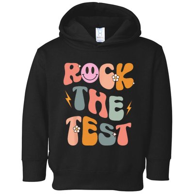 Rock The Test Testing Day Retro Motivational Teacher Student Toddler Hoodie