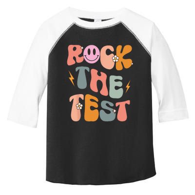 Rock The Test Testing Day Retro Motivational Teacher Student Toddler Fine Jersey T-Shirt