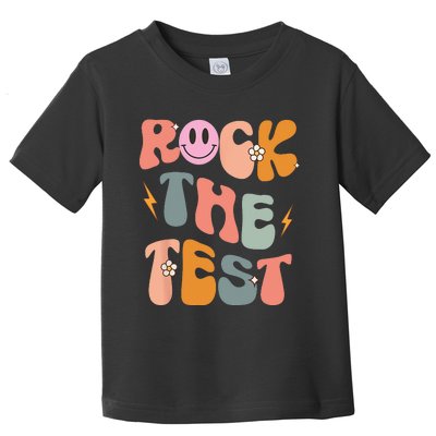 Rock The Test Testing Day Retro Motivational Teacher Student Toddler T-Shirt