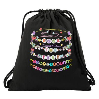 Rock The Test Dont Stress Do Your Best Bracelet Test Day Drawstring Bag