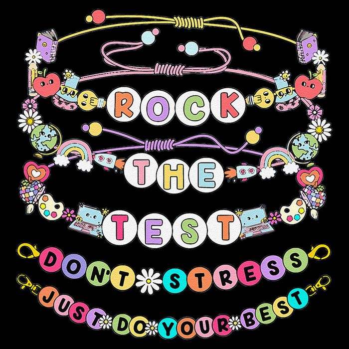 Rock The Test Dont Stress Do Your Best Bracelet Test Day Flat Bill Trucker Hat