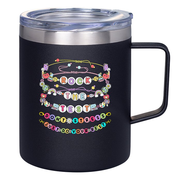 Rock The Test Dont Stress Do Your Best Bracelet Test Day 12oz Stainless Steel Coffee Mug