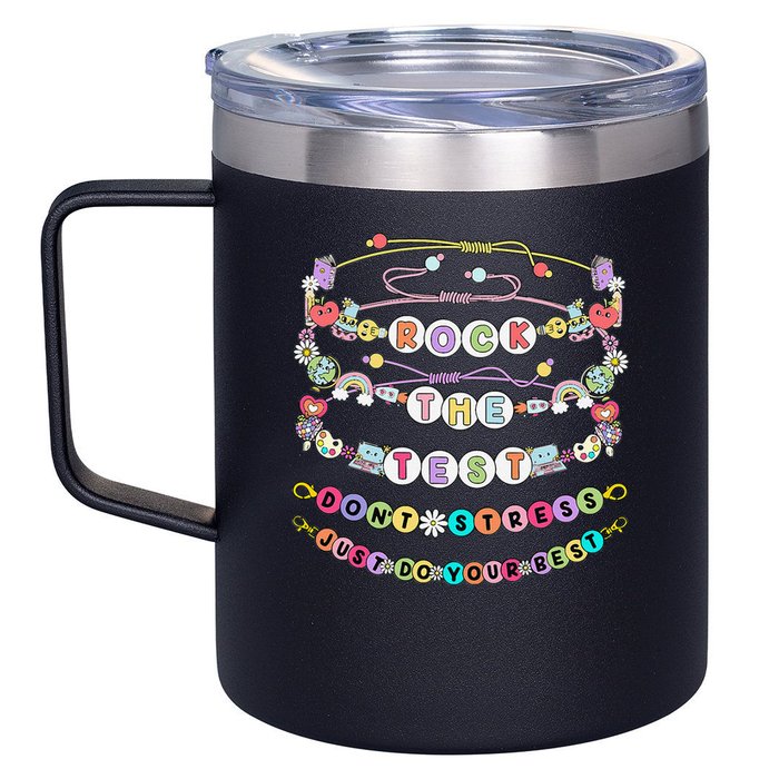 Rock The Test Dont Stress Do Your Best Bracelet Test Day 12oz Stainless Steel Coffee Mug