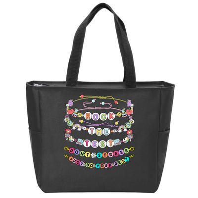 Rock The Test Dont Stress Do Your Best Bracelet Test Day Zip Tote Bag