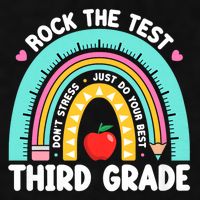 Rock The Test Day 3rd Grade Teach.er Third Grade Testing Day Ladies PosiCharge Tri-Blend Wicking Tank