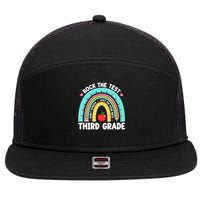 Rock The Test Day 3rd Grade Teach.er Third Grade Testing Day 7 Panel Mesh Trucker Snapback Hat