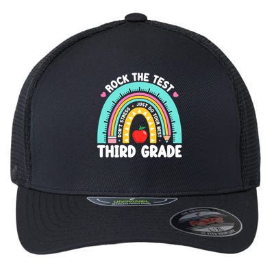 Rock The Test Day 3rd Grade Teach.er Third Grade Testing Day Flexfit Unipanel Trucker Cap