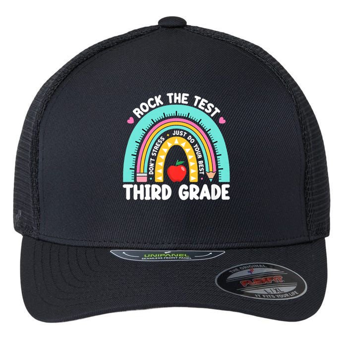 Rock The Test Day 3rd Grade Teach.er Third Grade Testing Day Flexfit Unipanel Trucker Cap