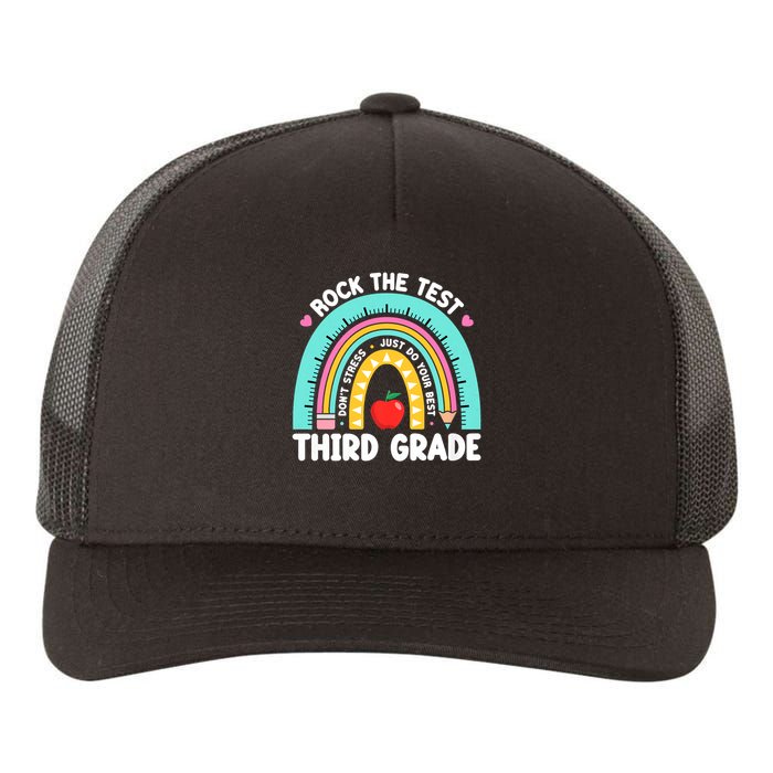 Rock The Test Day 3rd Grade Teach.er Third Grade Testing Day Yupoong Adult 5-Panel Trucker Hat