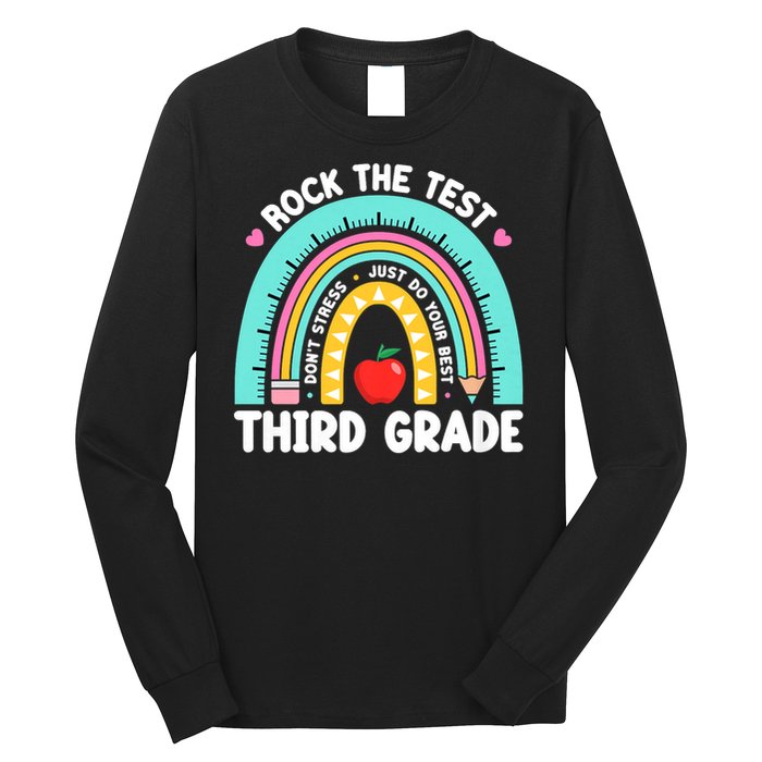 Rock The Test Day 3rd Grade Teach.er Third Grade Testing Day Long Sleeve Shirt