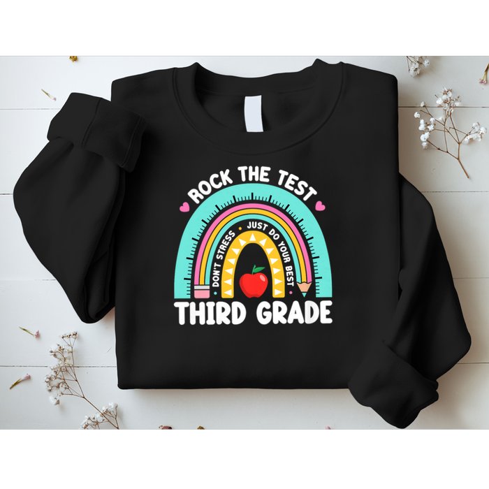 Rock The Test Day 3rd Grade Teach.er Third Grade Testing Day Sweatshirt