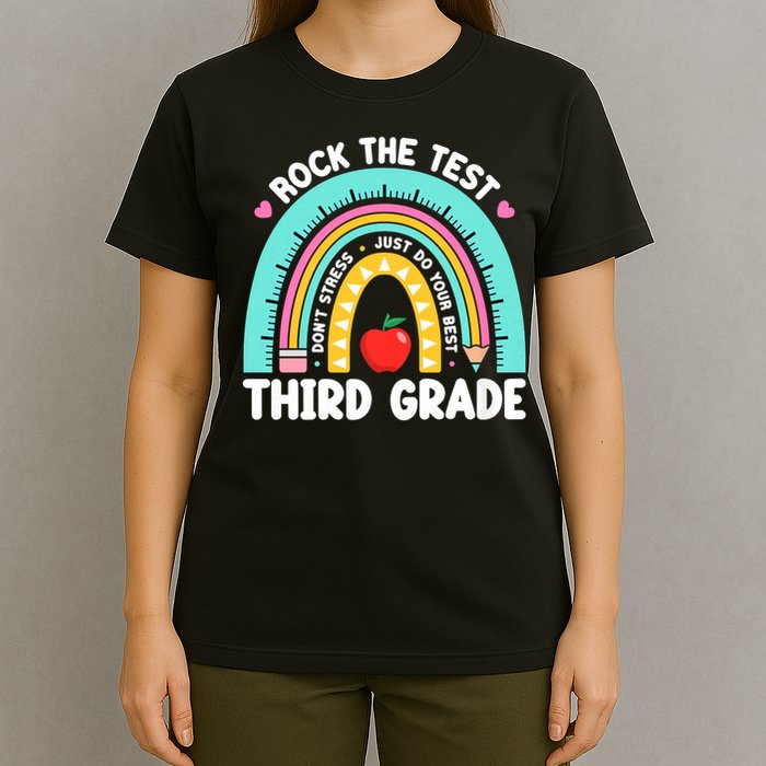 Rock The Test Day 3rd Grade Teach.er Third Grade Testing Day T-Shirt