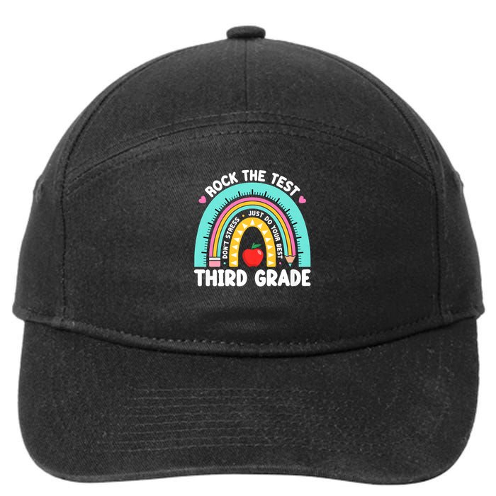 Rock The Test Day 3rd Grade Teach.er Third Grade Testing Day 7-Panel Snapback Hat