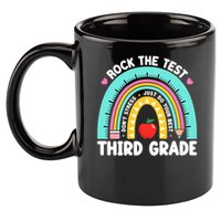 Rock The Test Day 3rd Grade Teach.er Third Grade Testing Day 11oz C Handle Ceramic Mug