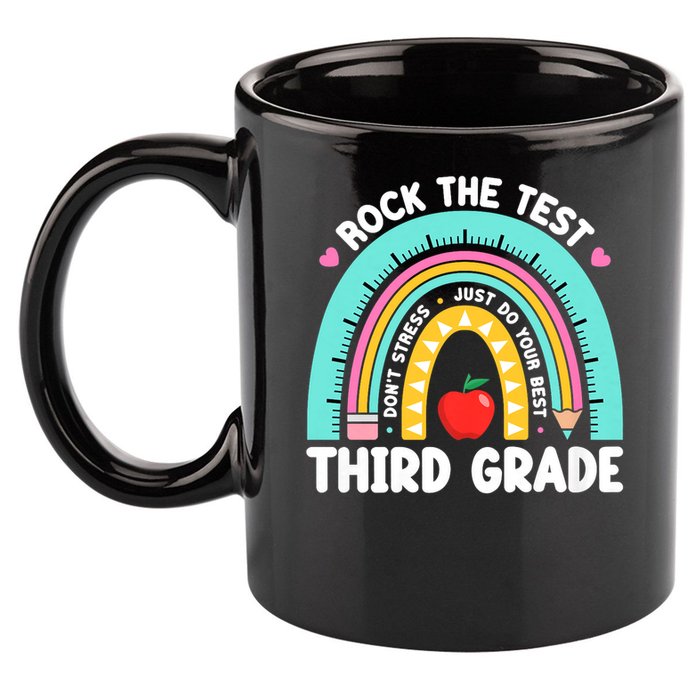 Rock The Test Day 3rd Grade Teach.er Third Grade Testing Day 11oz C Handle Ceramic Mug