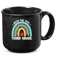 Rock The Test Day 3rd Grade Teach.er Third Grade Testing Day 15oz Campfire Ceramic Mug