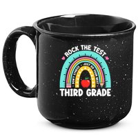 Rock The Test Day 3rd Grade Teach.er Third Grade Testing Day 15oz Campfire Ceramic Mug