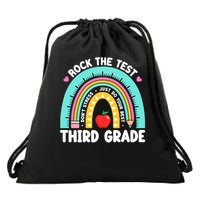 Rock The Test Day 3rd Grade Teach.er Third Grade Testing Day Drawstring Bag