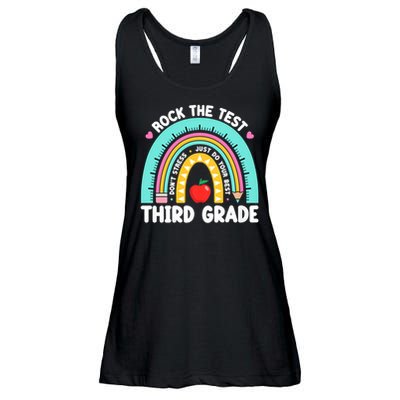 Rock The Test Day 3rd Grade Teach.er Third Grade Testing Day Ladies Essential Flowy Tank