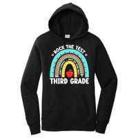 Rock The Test Day 3rd Grade Teach.er Third Grade Testing Day Women's Pullover Hoodie