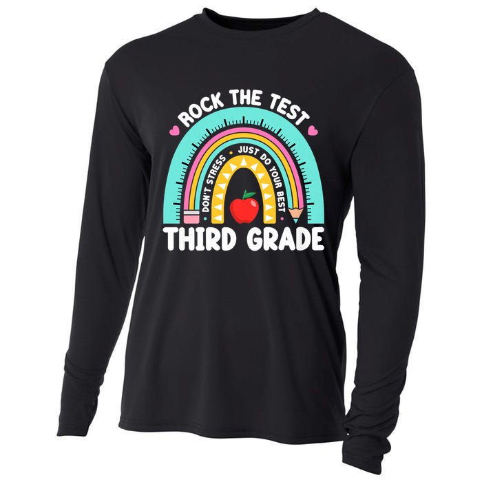 Rock The Test Day 3rd Grade Teach.er Third Grade Testing Day Cooling Performance Long Sleeve Crew