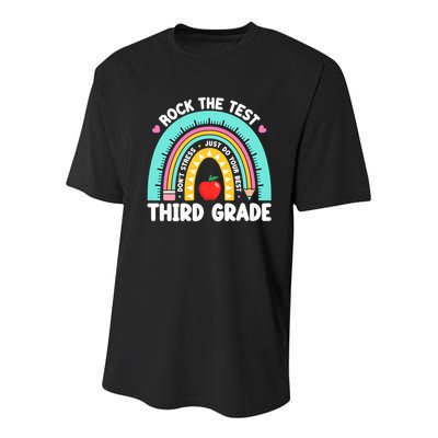 Rock The Test Day 3rd Grade Teach.er Third Grade Testing Day Youth Performance Sprint T-Shirt