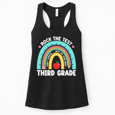 Rock The Test Day 3rd Grade Teach.er Third Grade Testing Day Womens Tank Top