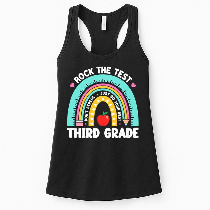 Rock The Test Day 3rd Grade Teach.er Third Grade Testing Day Womens Tank Top