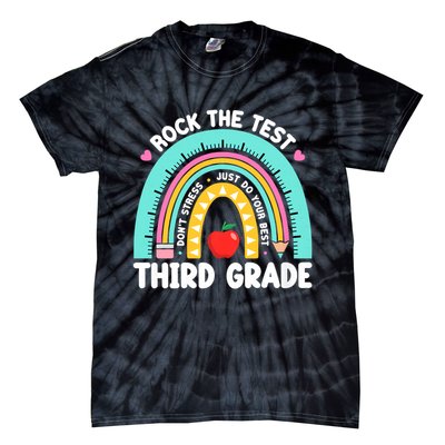 Rock The Test Day 3rd Grade Teach.er Third Grade Testing Day Tie-Dye T-Shirt