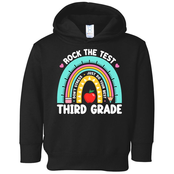 Rock The Test Day 3rd Grade Teach.er Third Grade Testing Day Toddler Hoodie