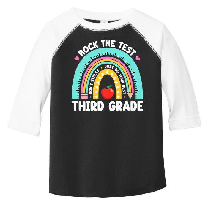 Rock The Test Day 3rd Grade Teach.er Third Grade Testing Day Toddler Fine Jersey T-Shirt