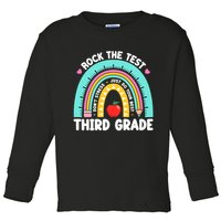 Rock The Test Day 3rd Grade Teach.er Third Grade Testing Day Toddler Long Sleeve Shirt