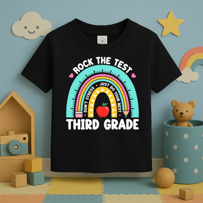 Rock The Test Day 3rd Grade Teach.er Third Grade Testing Day Toddler T-Shirt