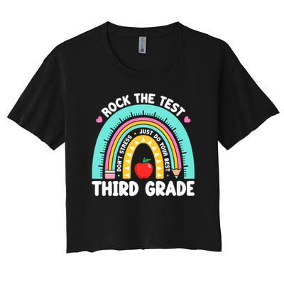 Rock The Test Day 3rd Grade Teach.er Third Grade Testing Day Crop Top