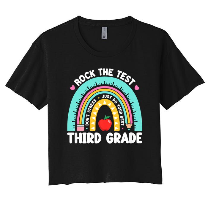 Rock The Test Day 3rd Grade Teach.er Third Grade Testing Day Crop Top