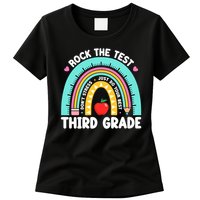 Rock The Test Day 3rd Grade Teach.er Third Grade Testing Day Womens T-Shirt