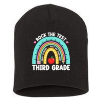 Rock The Test Day 3rd Grade Teach.er Third Grade Testing Day Short Acrylic Beanie