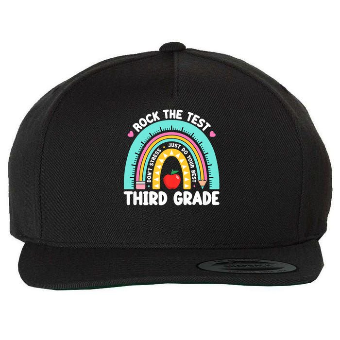 Rock The Test Day 3rd Grade Teach.er Third Grade Testing Day Wool Snapback Cap