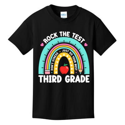 Rock The Test Day 3rd Grade Teach.er Third Grade Testing Day Kids T-Shirt