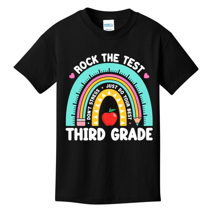 Rock The Test Day 3rd Grade Teach.er Third Grade Testing Day Kids T-Shirt
