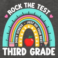 Rock The Test Day 3rd Grade Teach.er Third Grade Testing Day Vector Backpack