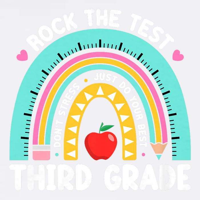 Rock The Test Day 3rd Grade Teach.er Third Grade Testing Day Garment-Dyed Sweatshirt