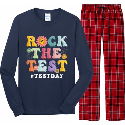 Rock The Test Testing Day Groovy Motivational Teacher Long Sleeve Pajama Set