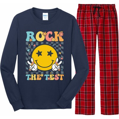 Rock The Test Testing Day Retro Groovy Teacher Student Long Sleeve Pajama Set