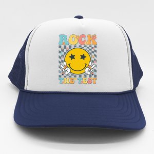 Rock The Test Testing Day Retro Groovy Teacher Student Trucker Hat