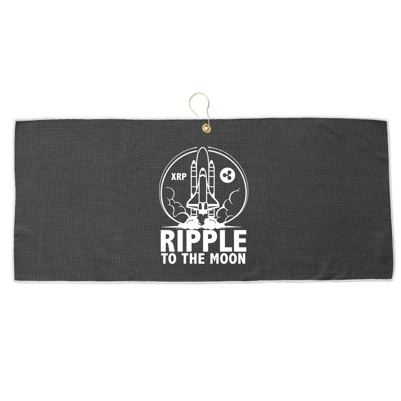 Ripple To The Moon Large Microfiber Waffle Golf Towel