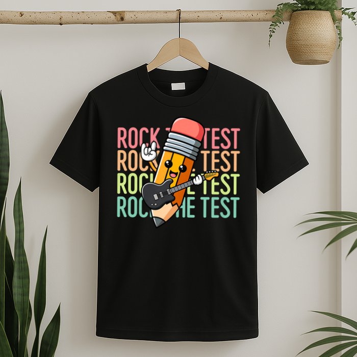Rock The Test Day Teach.er Testing Day Motivational Funny T-Shirt