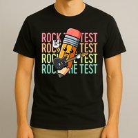 Rock The Test Day Teach.er Testing Day Motivational Funny T-Shirt
