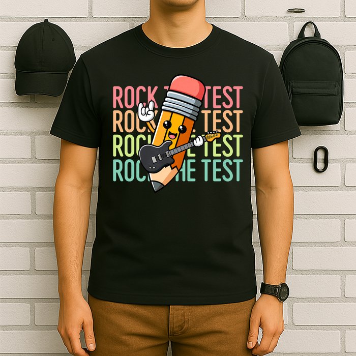 Rock The Test Day Teach.er Testing Day Motivational Funny T-Shirt