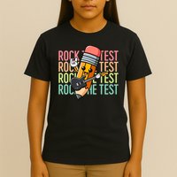 Rock The Test Day Teach.er Testing Day Motivational Funny T-Shirt